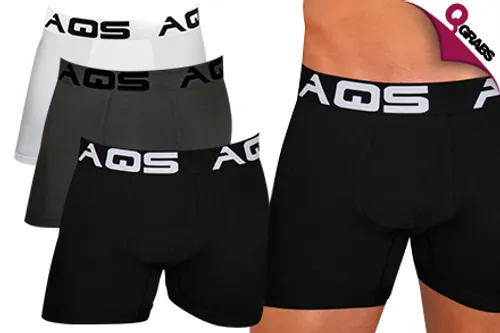 For QR79, Resupply Your Drawers with a Pack of Three AQS Men’s Boxers - Choose from 3 Colors! (QR182 Value)